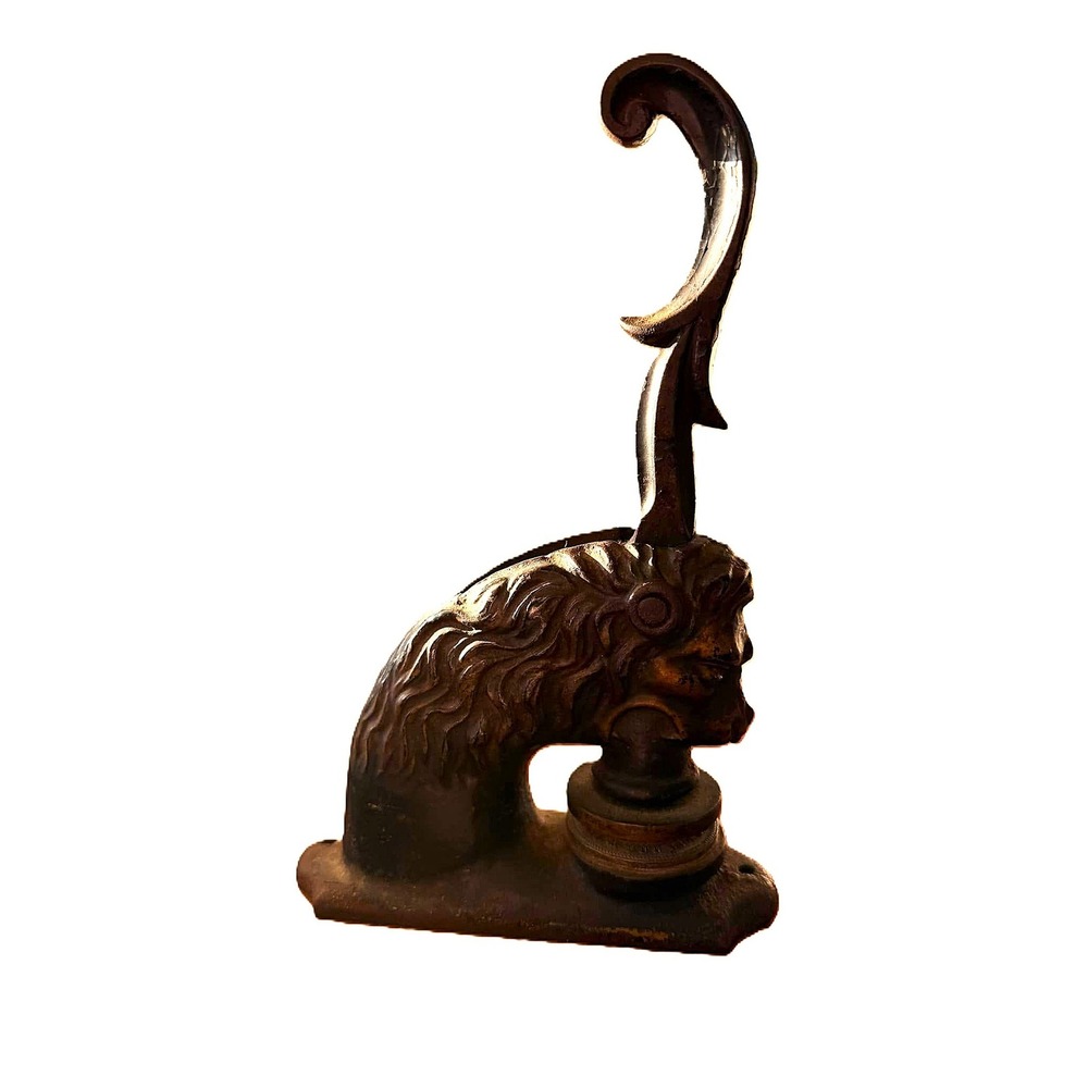 Antique Lion Head Cast Iron Notary Seal Embosser Turrell AR Pride of Love Court